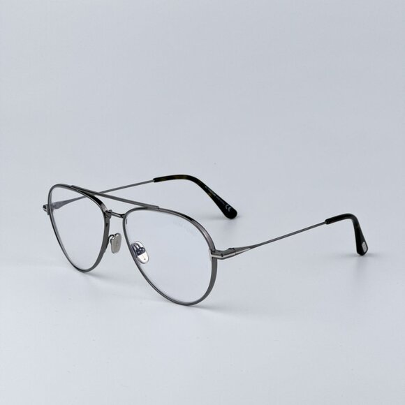 Tom Ford Men BRAND NEW Eyeglasses Gunmetal Clear Blue Light Block Round FT5800 0 - Picture 7 of 10